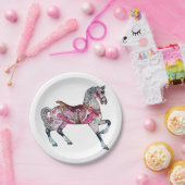 馬回転木馬紙プレート ペーパープレート (パーティー)