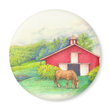 馬図解入りの、写真付きのの納屋