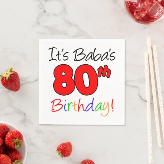 馬場の80誕生日 スタンダードカクテルナプキン (インサイチュ)