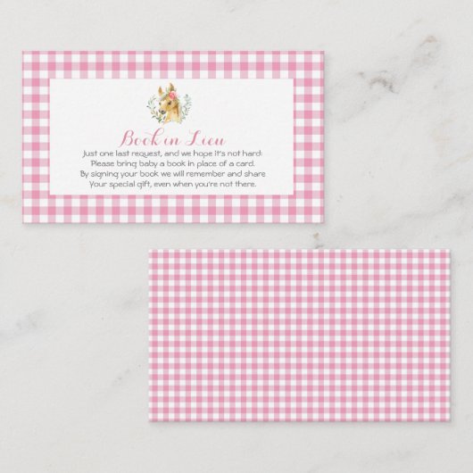 馬場赤ちゃんシャワー誘いピンクガール 名刺 (正面/裏面)