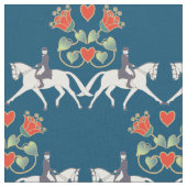 馬場馬術のハートおよび馬の綿織物 ファブリック (クローズアップ)