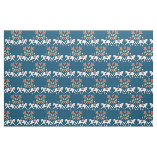 馬場馬術のハートおよび馬の綿織物 ファブリック (ファットクウォーター)