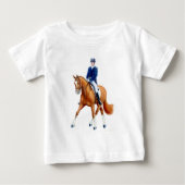 馬場馬術のベビーの乳児のTシャツ ベビーTシャツ (正面)