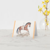 馬場馬術のメッセージカード カード (黄色い花)