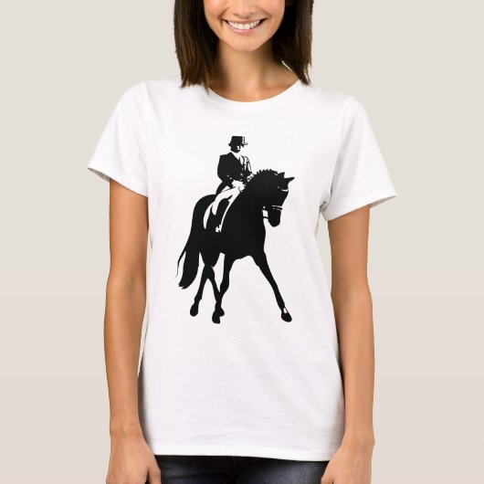 馬場馬術の半分のパスのシルエット Tシャツ (正面)