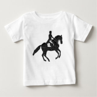 馬場馬術の馬およびライダーのモザイクデザイン ベビーTシャツ