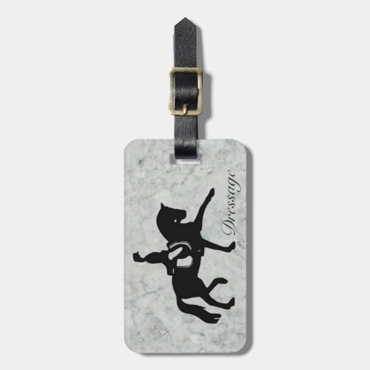 馬場馬術の馬およびライダー ラゲッジタグ (正面縦)