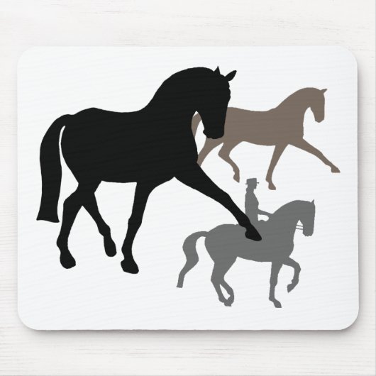 馬場馬術の馬のトリオ マウスパッド (正面)