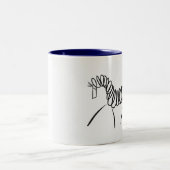 馬場馬術の馬のマグの青 ツートーンマグカップ (中央)