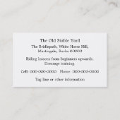 馬場馬術の馬の写真 名刺 (裏面)