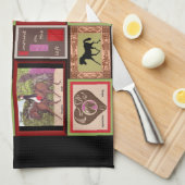 馬場馬術の馬の台所ふきん キッチンタオル (四つ折り)