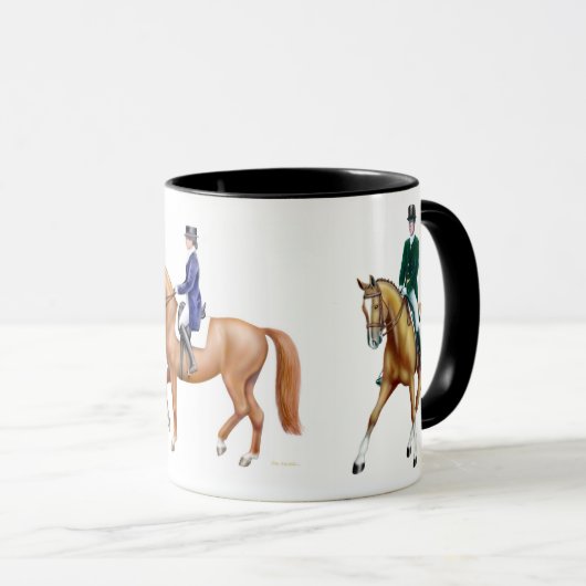 馬場馬術の馬の騎手のマグ マグカップ (正面右)
