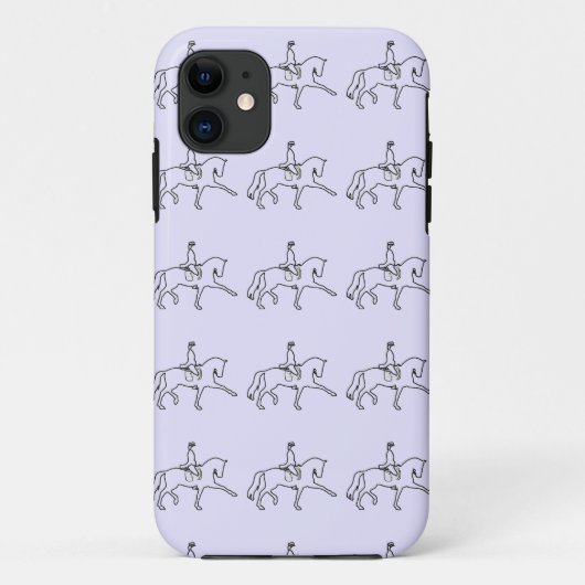 馬場馬術の馬及びライダーの線画 Case-Mate iPhoneケース (裏面)