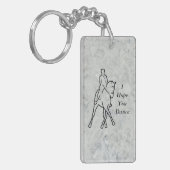 馬場馬術の馬及びライダー-半分のパス キーホルダー (正面左)