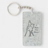 馬場馬術の馬及びライダー-半分のパス キーホルダー (正面)