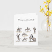 馬場馬術は馬のバレエの挨拶状です カード (黄色い花)