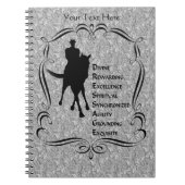 馬場馬術は馬のライダーのシルエットのノートです ノートブック (正面)