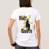 馬場馬術白のバナナのスラグ Tシャツ (裏面)