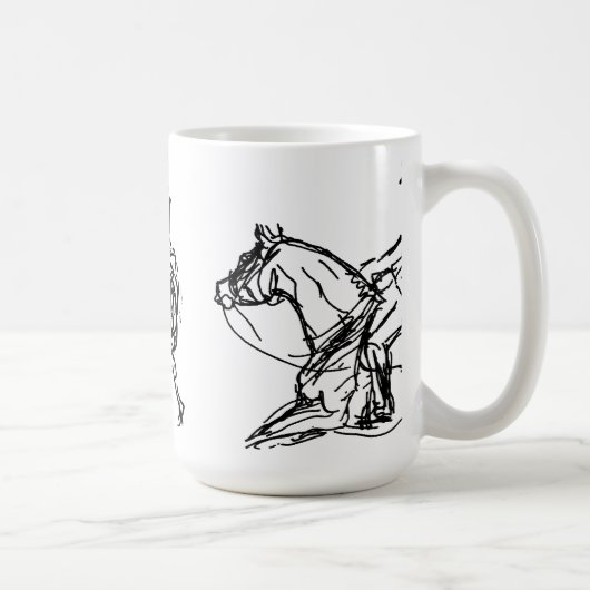 馬場馬術3のSketchs 2のマグ コーヒーマグカップ (右)