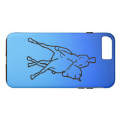 馬場馬術-半分のパス-衰退した青 Case-Mate iPhoneケース (裏面(横))