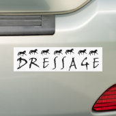 馬場馬術(文字および馬) バンパーステッカー (車上)