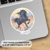 馬女子パーソナライズされた名スローガンビニールステッカー シール