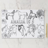 馬女性のカーボーイ誕生日DIYアクティビティプレイスマット ペーパーパッド (インサイチュ)