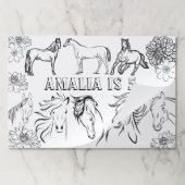 馬女性のカーボーイ誕生日DIYアクティビティプレイスマット ペーパーパッド (折り畳み)