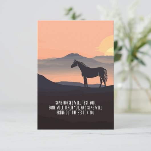 馬好きいくつかの馬はあなたをテストする サンキューカード (スタンド正面)