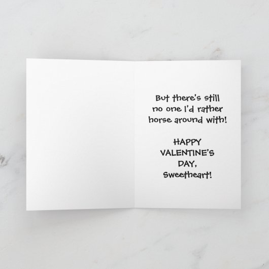馬好きおもしろいバレンタイン夫または妻 シーズンカード (内部)