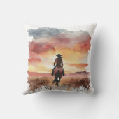 馬好きが日没枕に乗り込む。 クッション (裏面)