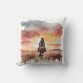 馬好きが日没枕に乗り込む。 クッション (正面)