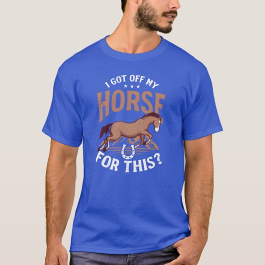 馬好きが私の馬に乗って彼のレトロなために降りた Tシャツ (正面)