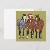 馬好きな人のためのクリスマス 動物農場 動物愛好家 シーズンカード (正面/裏面)