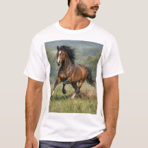 馬好きな人のためのランニングホーススタイルTシャツ メンズ