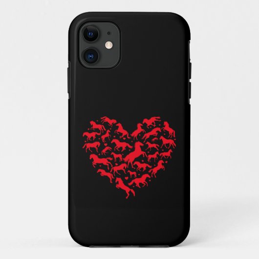 馬好きな人向けのハートモチーフの面白い馬のデザイン Case-Mate iPhoneケース (裏面)