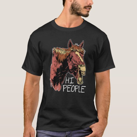 馬好きな人 グラフィック 馬好き 馬術 騎手 ホー Tシャツ (正面)