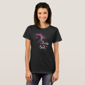 馬好きな女の子 馬に乗るライダー キッズ レディース Tシャツ (正面フル)