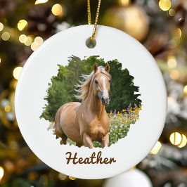 馬好きのためのオーダーメイドのクリスマスギフト セラミックオーナメント
