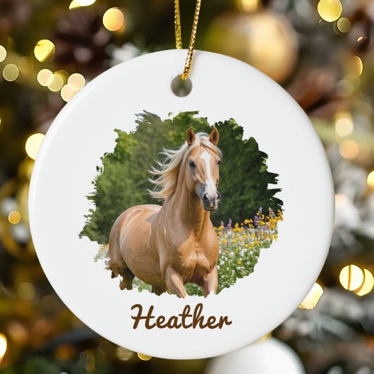 馬好きのためのオーダーメイドのクリスマスギフト セラミックオーナメント