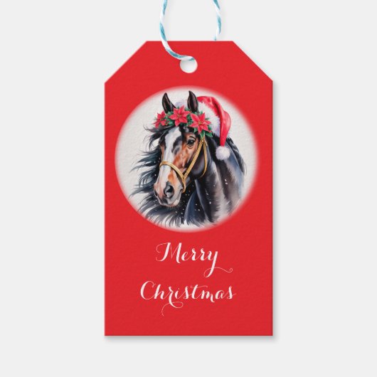 馬好きのためのクリスマスギフトタグ ギフトタグ (正面)