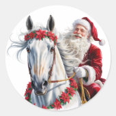 馬好きのためのクリスマス丸シール ラウンドシール (正面)
