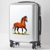 🐎 馬好きのための牧場の雄馬アート 🐎 シール (スーツケース)