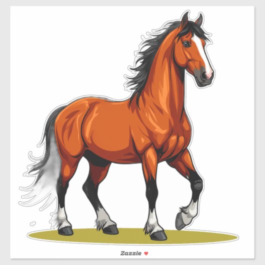 🐎 馬好きのための牧場の雄馬アート 🐎 シール (シート)
