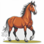 🐎 馬好きのための牧場の雄馬アート 🐎 シール (正面)