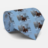 馬好きのための雪の活気があるスイバの馬 ネクタイ (ロール)