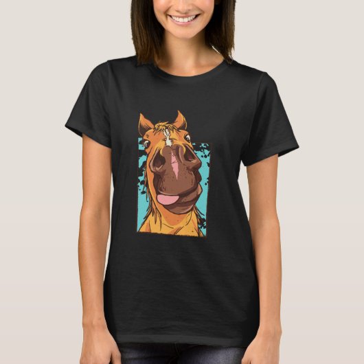 馬好きのための面白い馬の顔のギャグギフトTシャツ & F Tシャツ (正面)