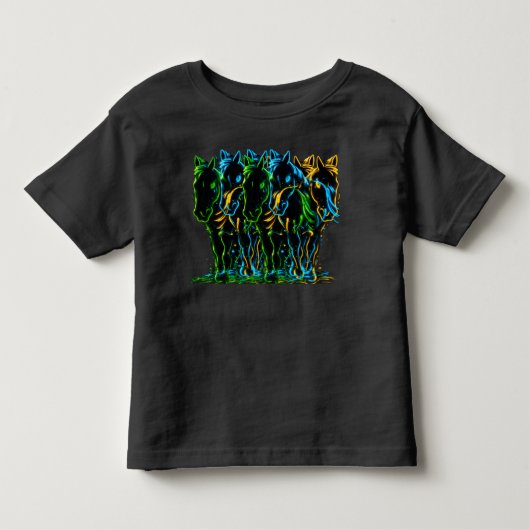 馬好きのデザイン トドラーTシャツ (正面)