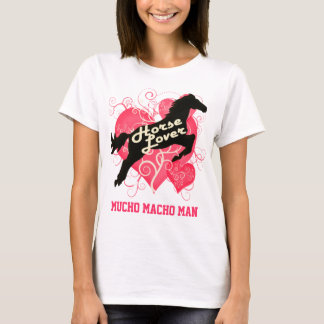 馬好きのパーソナライズなMuchoのたくましい男性の人 Tシャツ