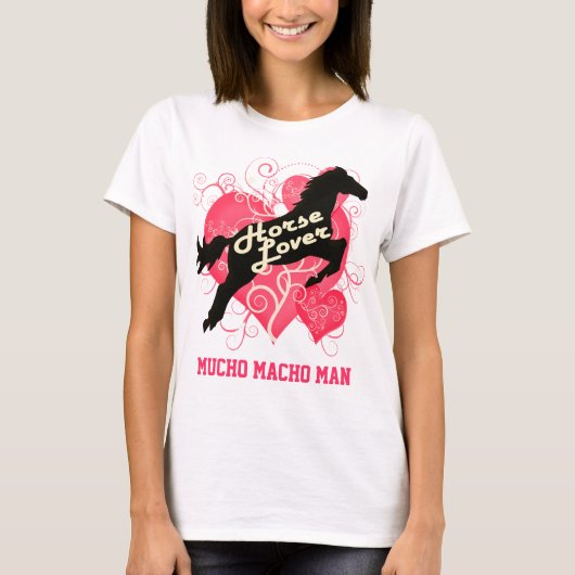馬好きのパーソナライズなMuchoのたくましい男性の人 Tシャツ (正面)